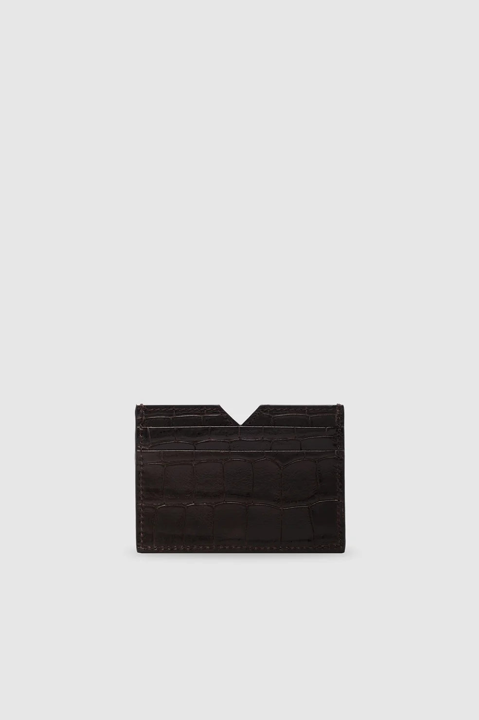 Calli Card Holder Embossed in Dark Brown