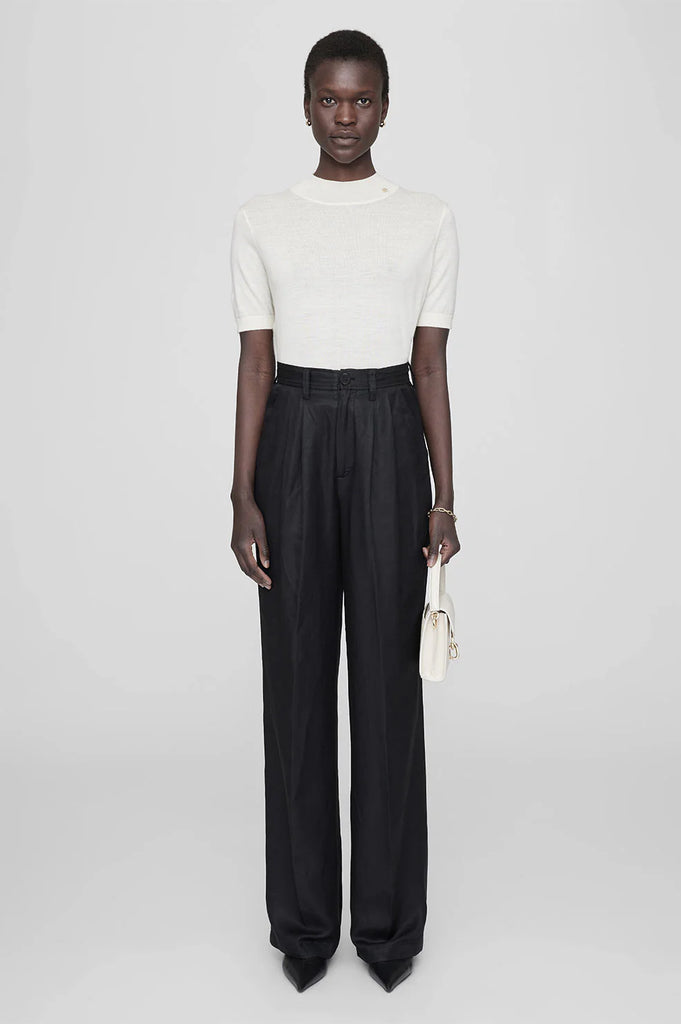 Carrie Pant in Black Linen Blend