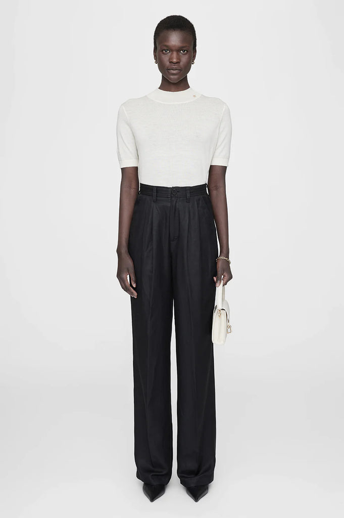 Carrie Pant in Black Linen Blend