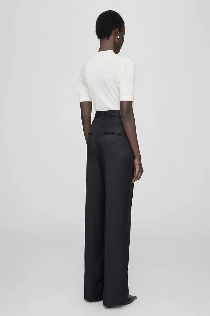 Carrie Pant in Black Linen Blend