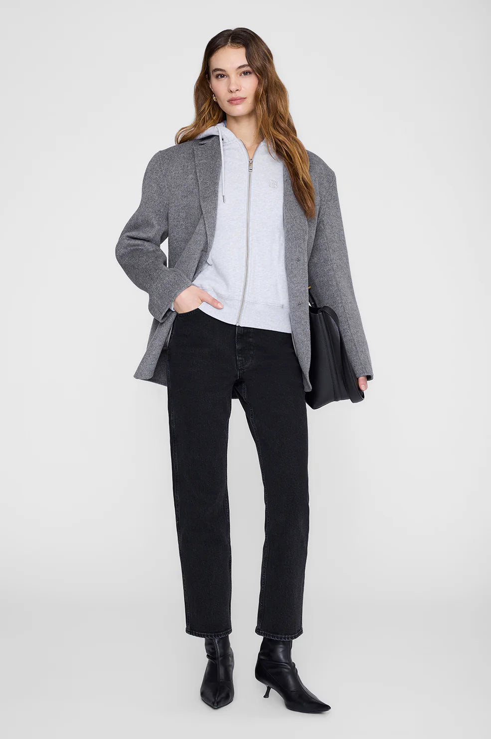 Casper Zip Up Bing in Grey Melange