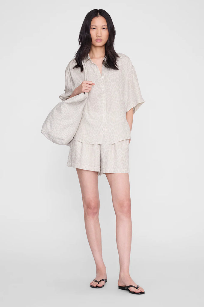 Coco Shirt in Washed White Leopard