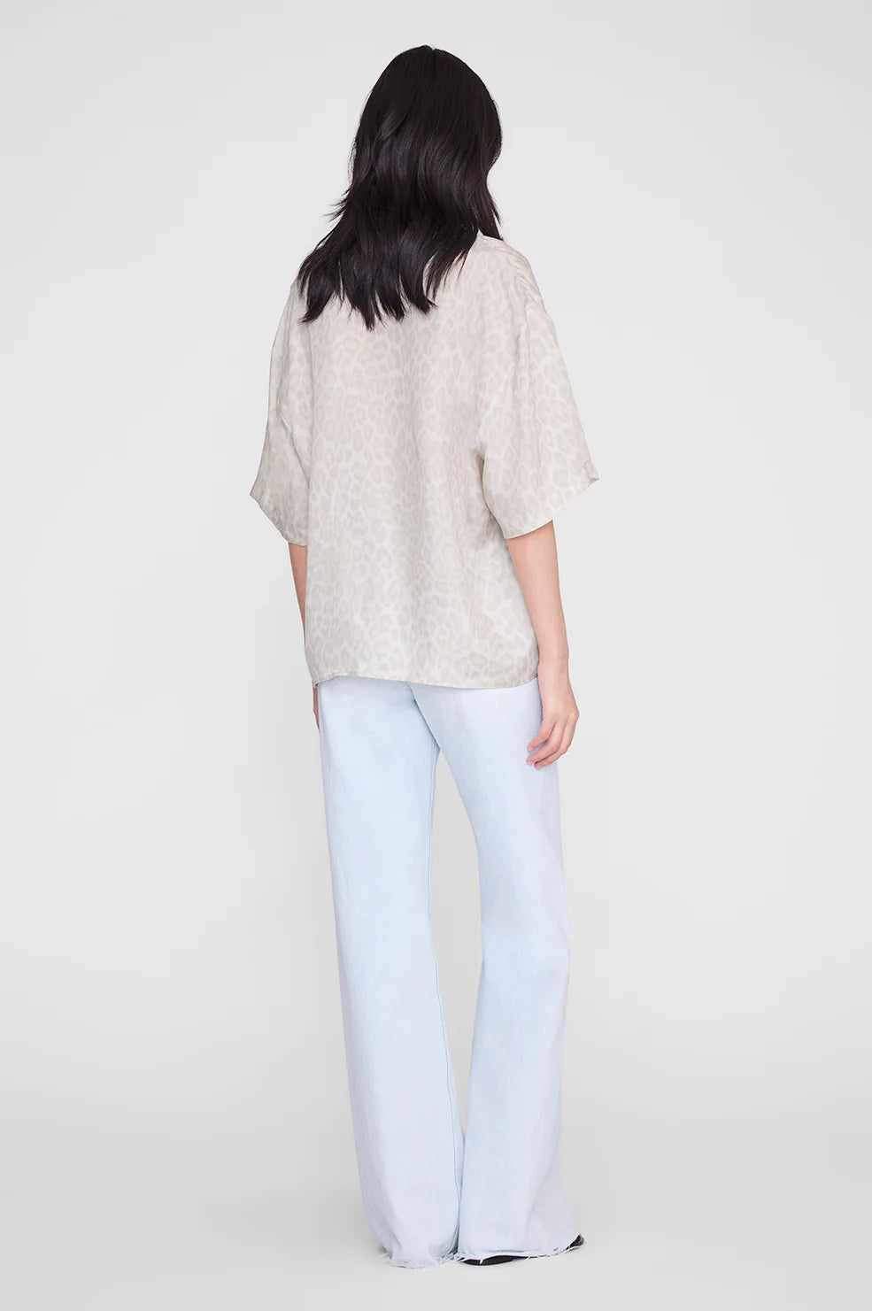 Coco Shirt in Washed White Leopard