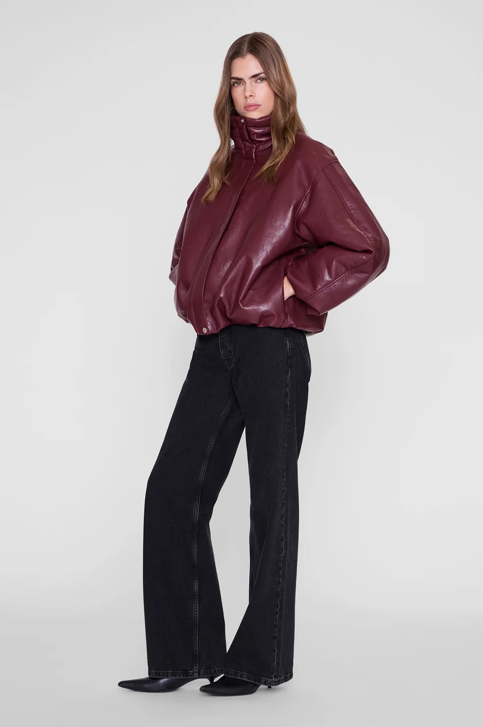 Cyrus Jacket in Burgundy Recycled Leather