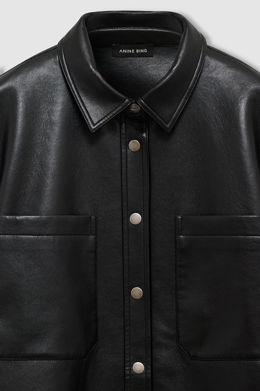 Dante Shirt in Black Recycled Leather