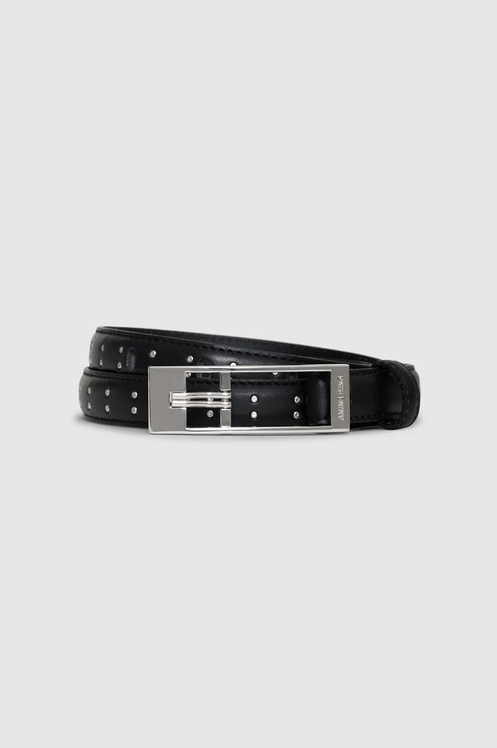 Elly Belt Studs Smooth Leather in Black
