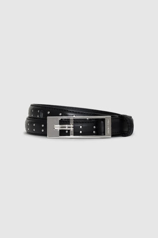 Elly Belt Studs Smooth Leather in Black