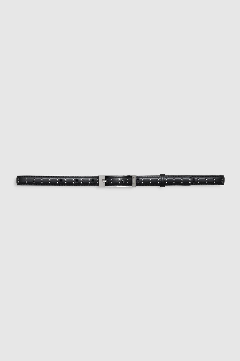 Elly Belt Studs Smooth Leather in Black