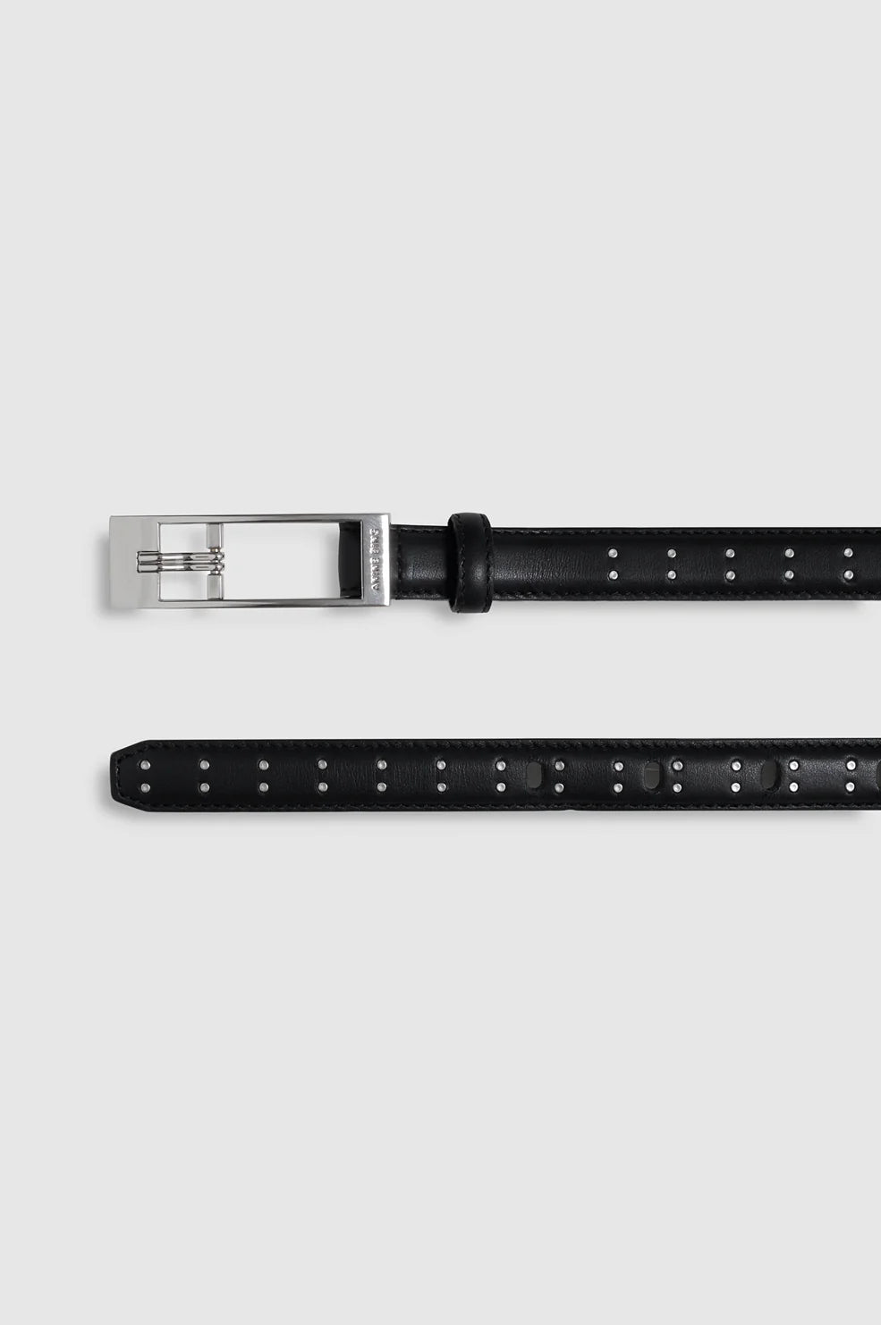 Elly Belt Studs Smooth Leather in Black