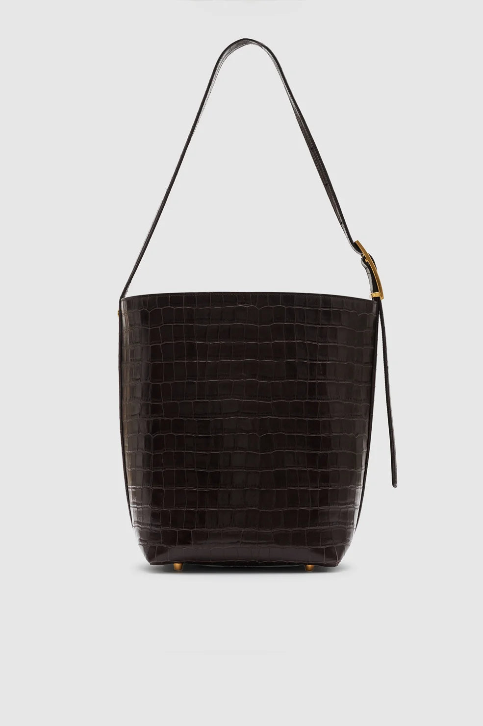 Elly Bucket Bag Embossed in Dark Brown