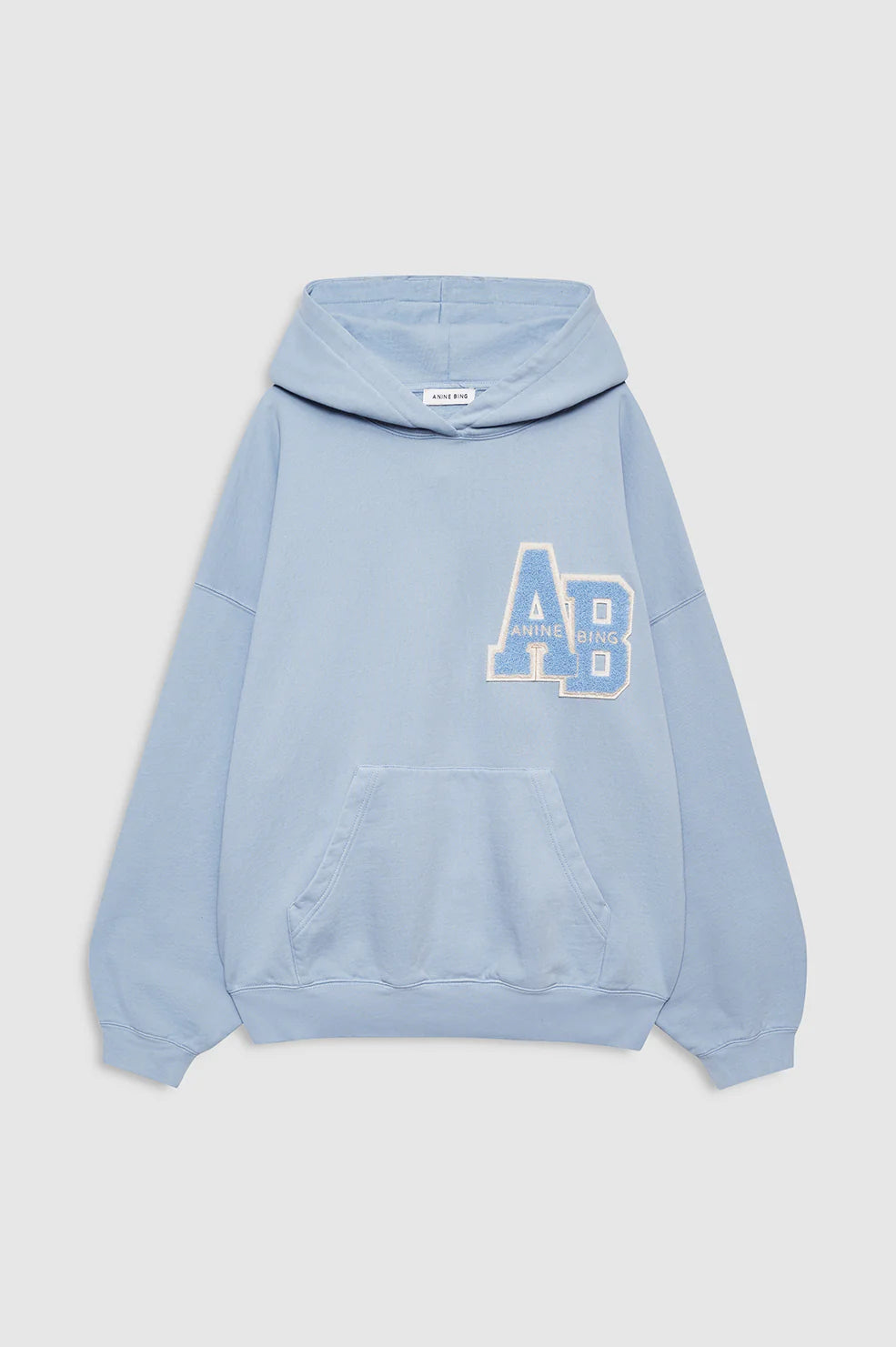 Harvey Sweatshirt Letterman in Washed Light Blue