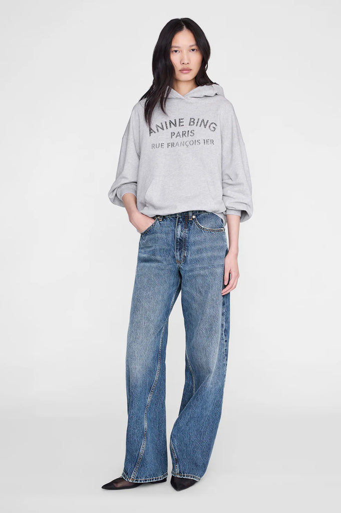 Harvey Sweatshirt Paris Stencil in Heather Grey