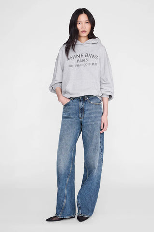 Harvey Sweatshirt Paris Stencil in Heather Grey