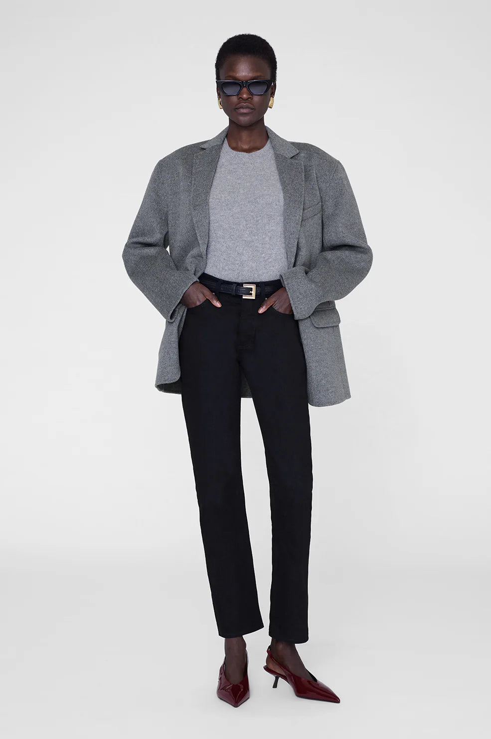 Hilda Slingback Pumps in Oxblood Patent