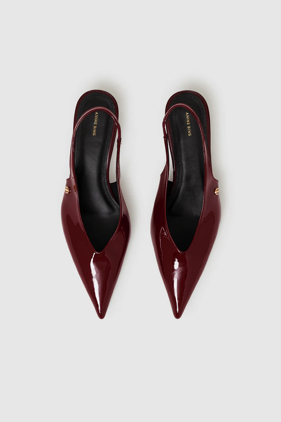 Hilda Slingback Pumps in Oxblood Patent