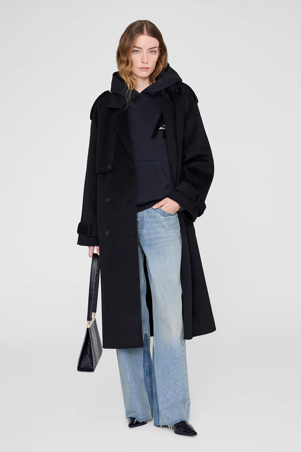 Jaci Hoodie Letterman in Vintage Black