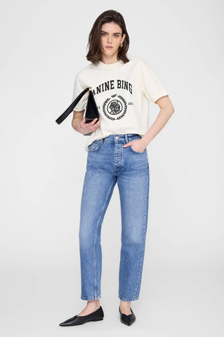 Jaylin Tee Collegiate in Washed Cream