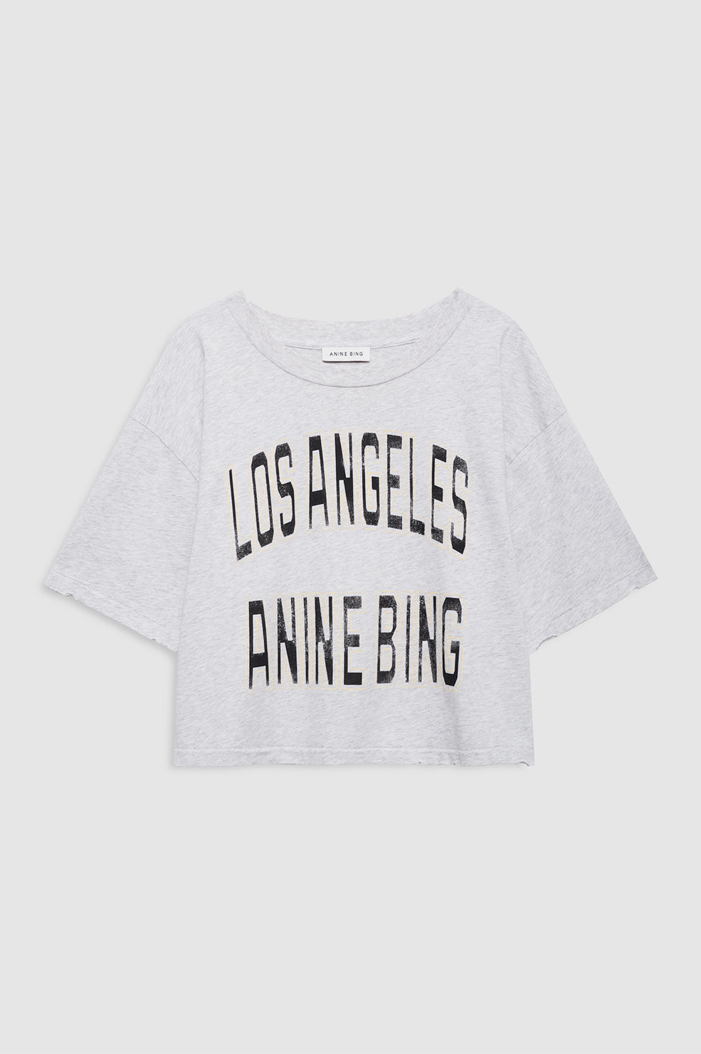 Johnny Cropped Tee in Grey Melange