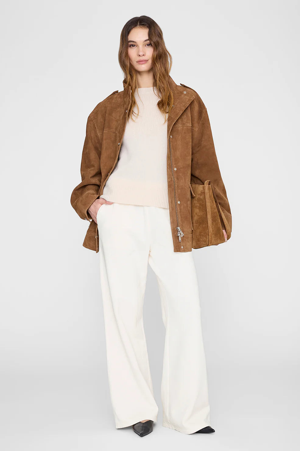 Kacey Sweatpant Monogram in Cream