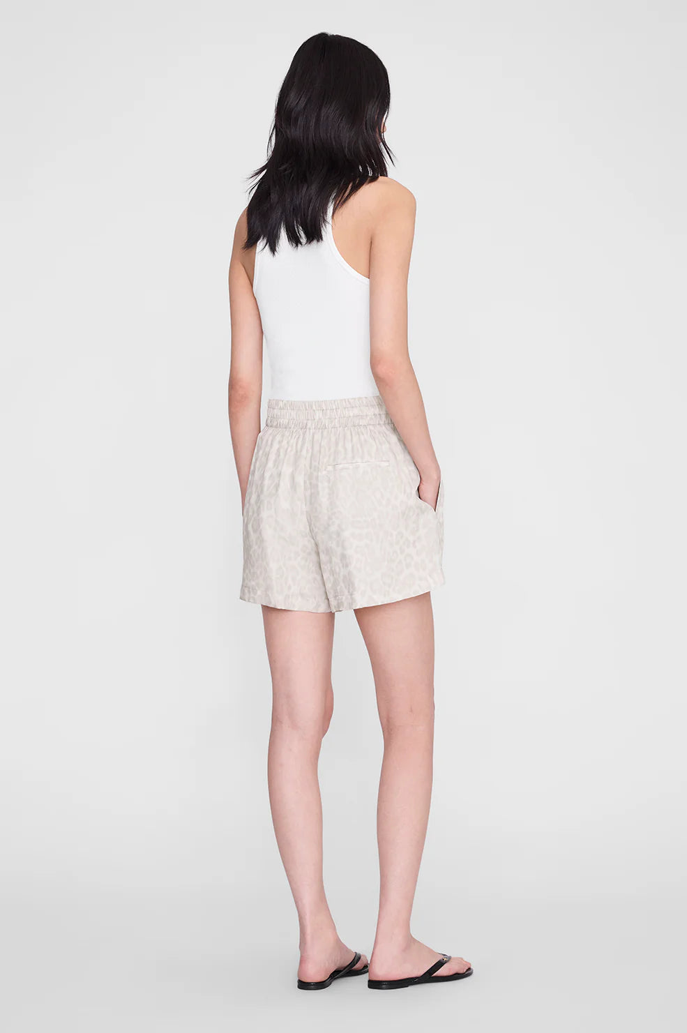 Kam Short in Washed White Leopard