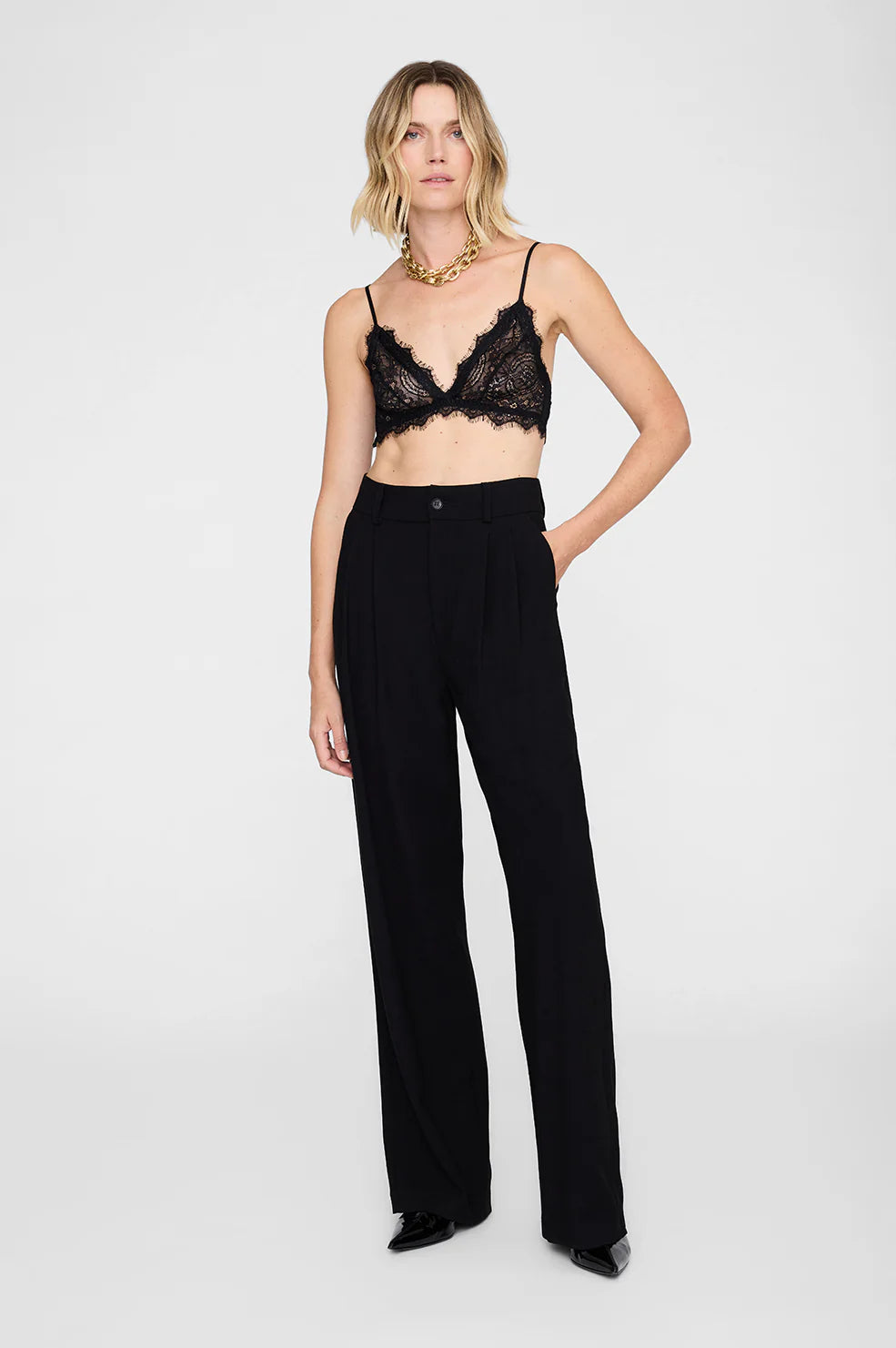 Lace Bra with Trim in Black