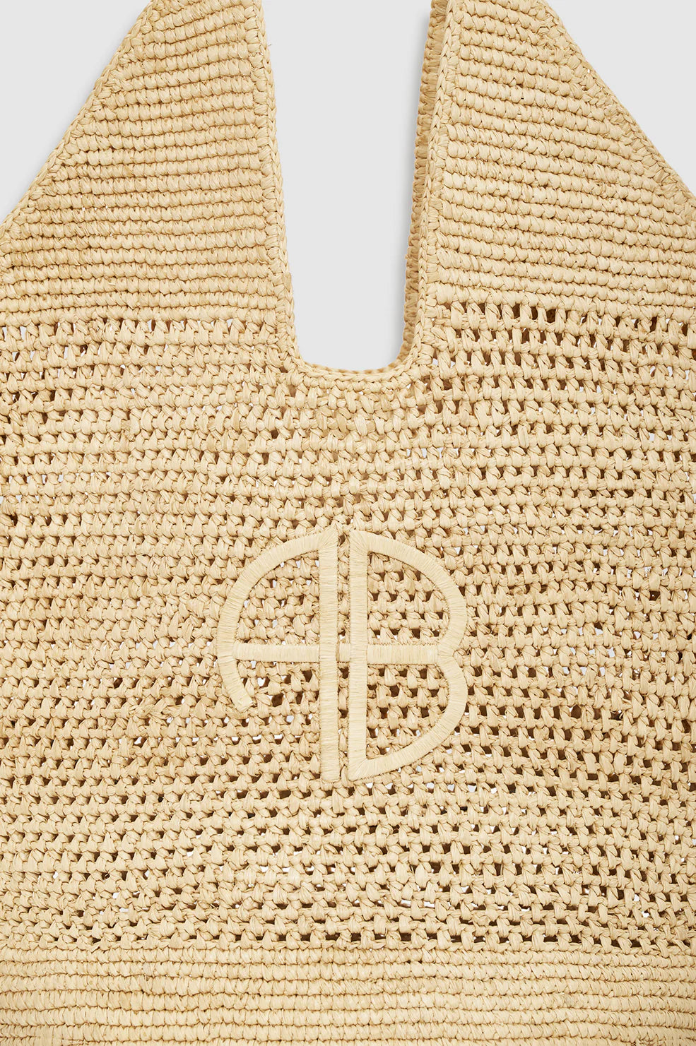 Leah Logo Hobo Raphia in Natural