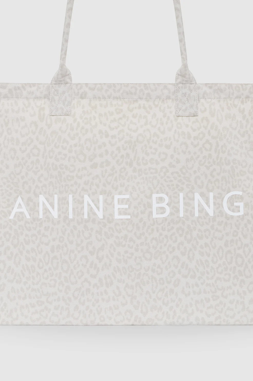Leo Canvas Tote in Washed White Leopard