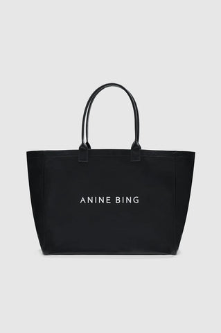 Leo Coated Canvas Tote in Black