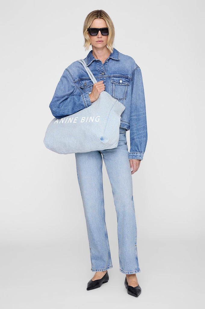 Leo Denim Tote in Lucid Blue