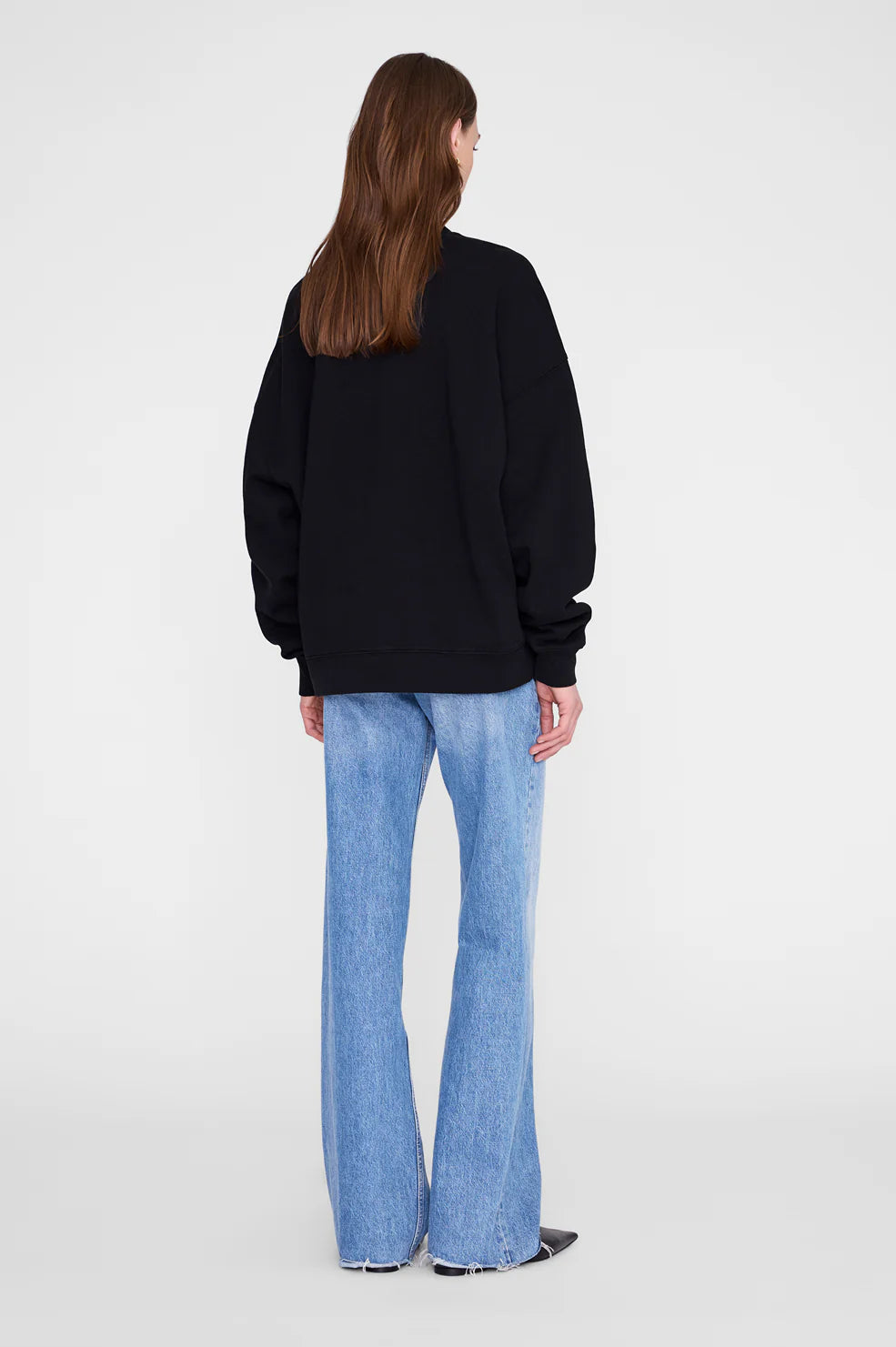 Miles Oversized Sweatshirt Letterman in Black