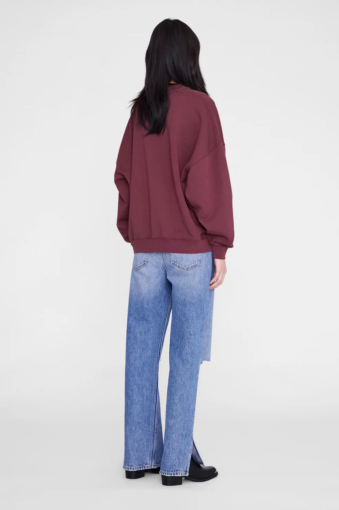 Miles Sweatshirt Letterman in Fig