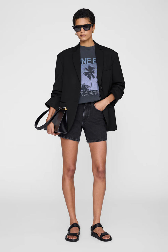 Miles Sweatshirt Palms in Washed Grey