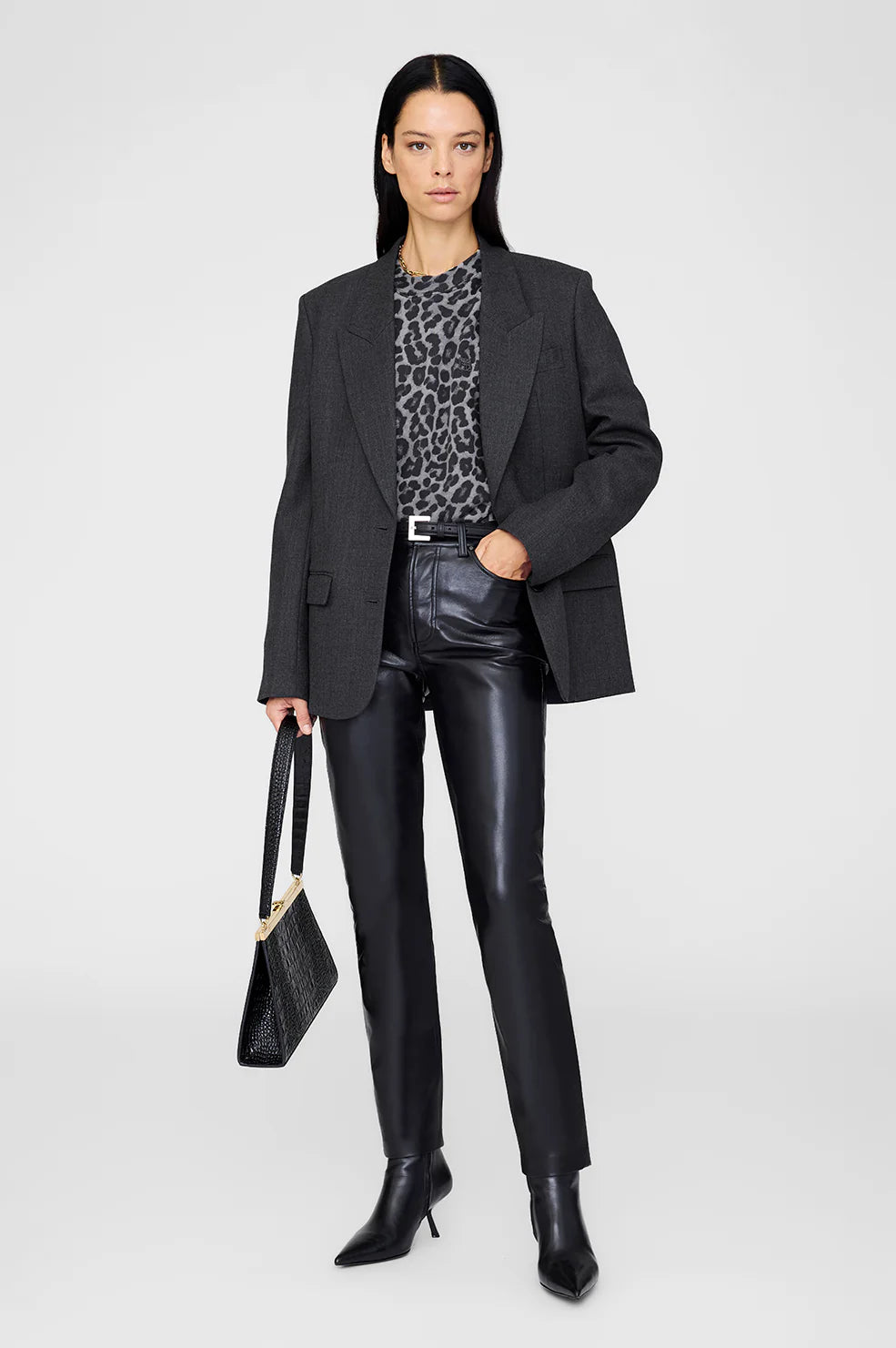 Miles Sweatshirt in Grey Leopard