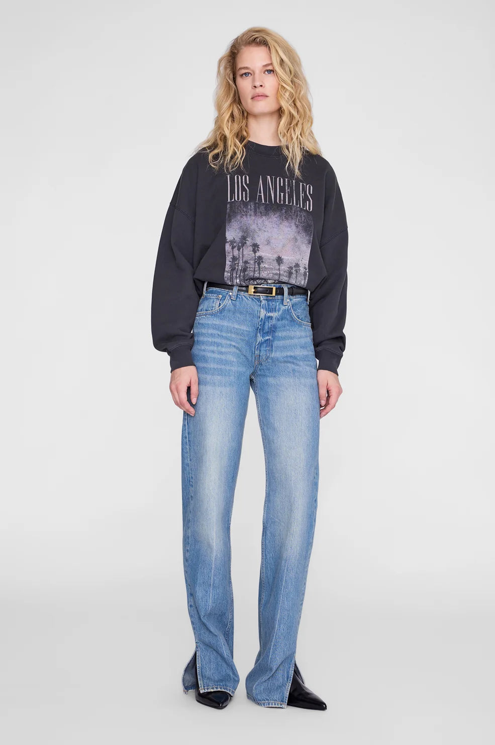 Miles Sweatshirt Los Angeles in Vintage Black