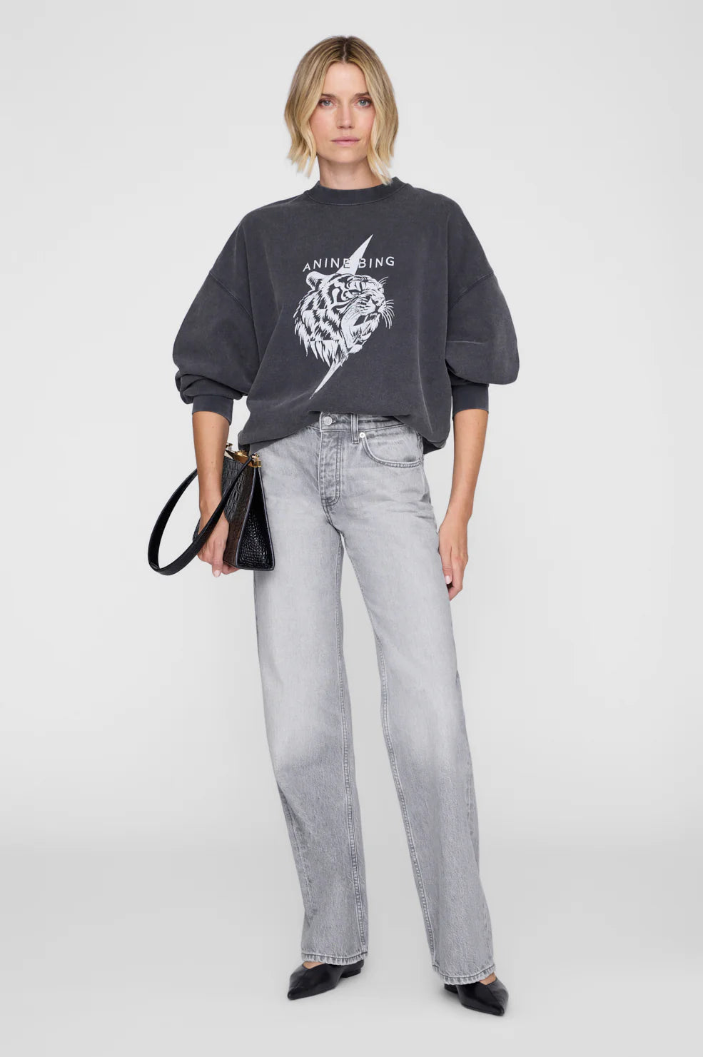 Miles Sweatshirt Tiger in Vintage Black