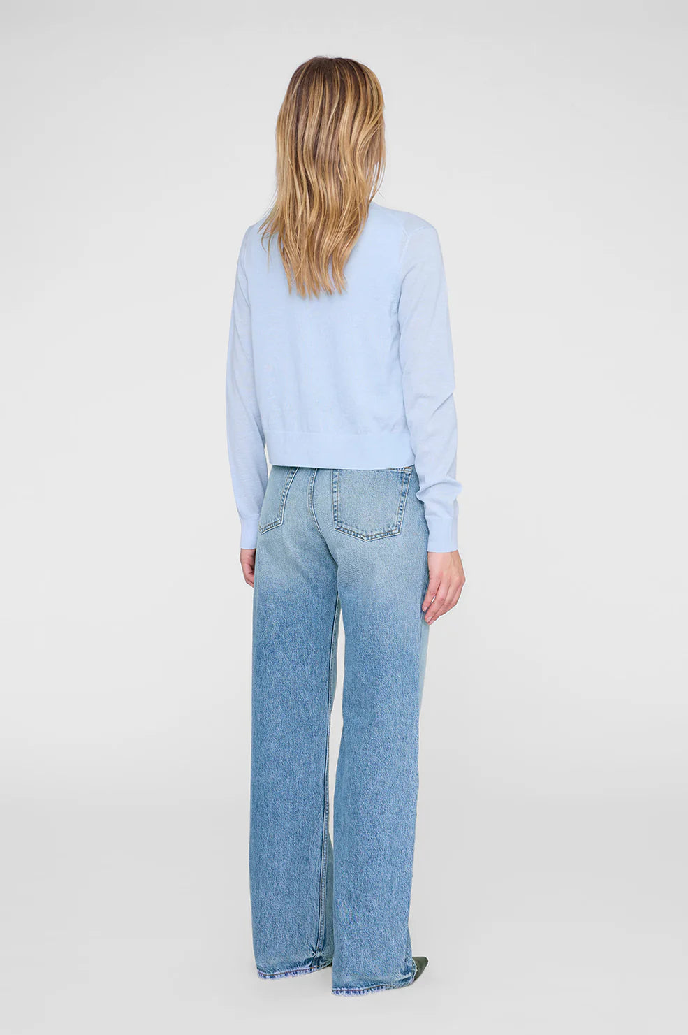 Moni Crop Cardigan in Pale Blue