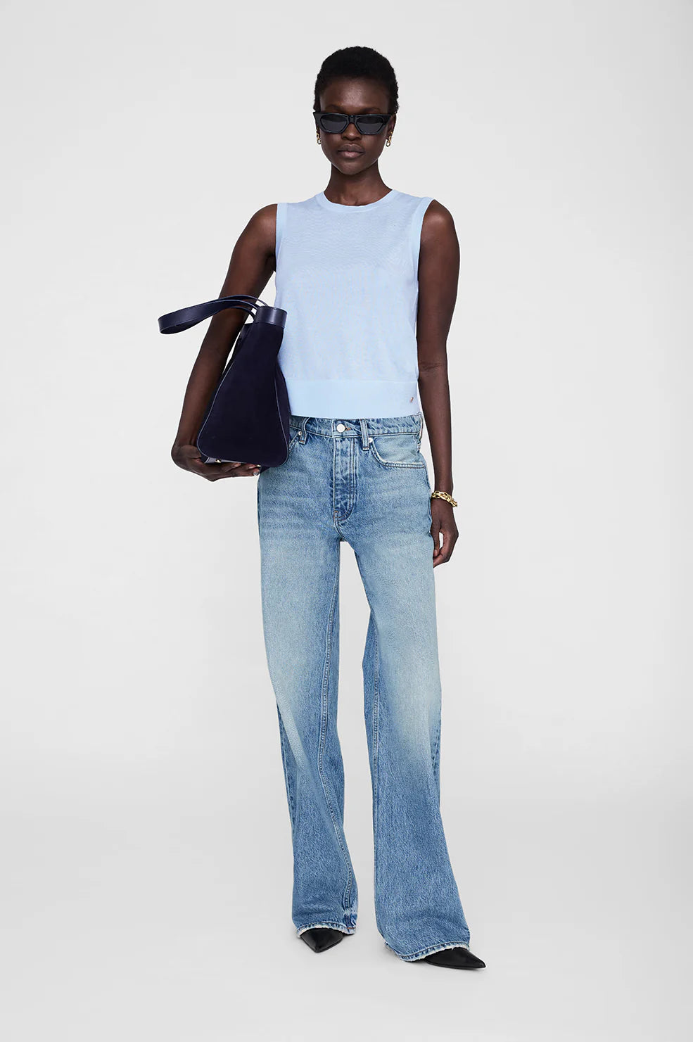 Moni Crop Tank in Pale Blue