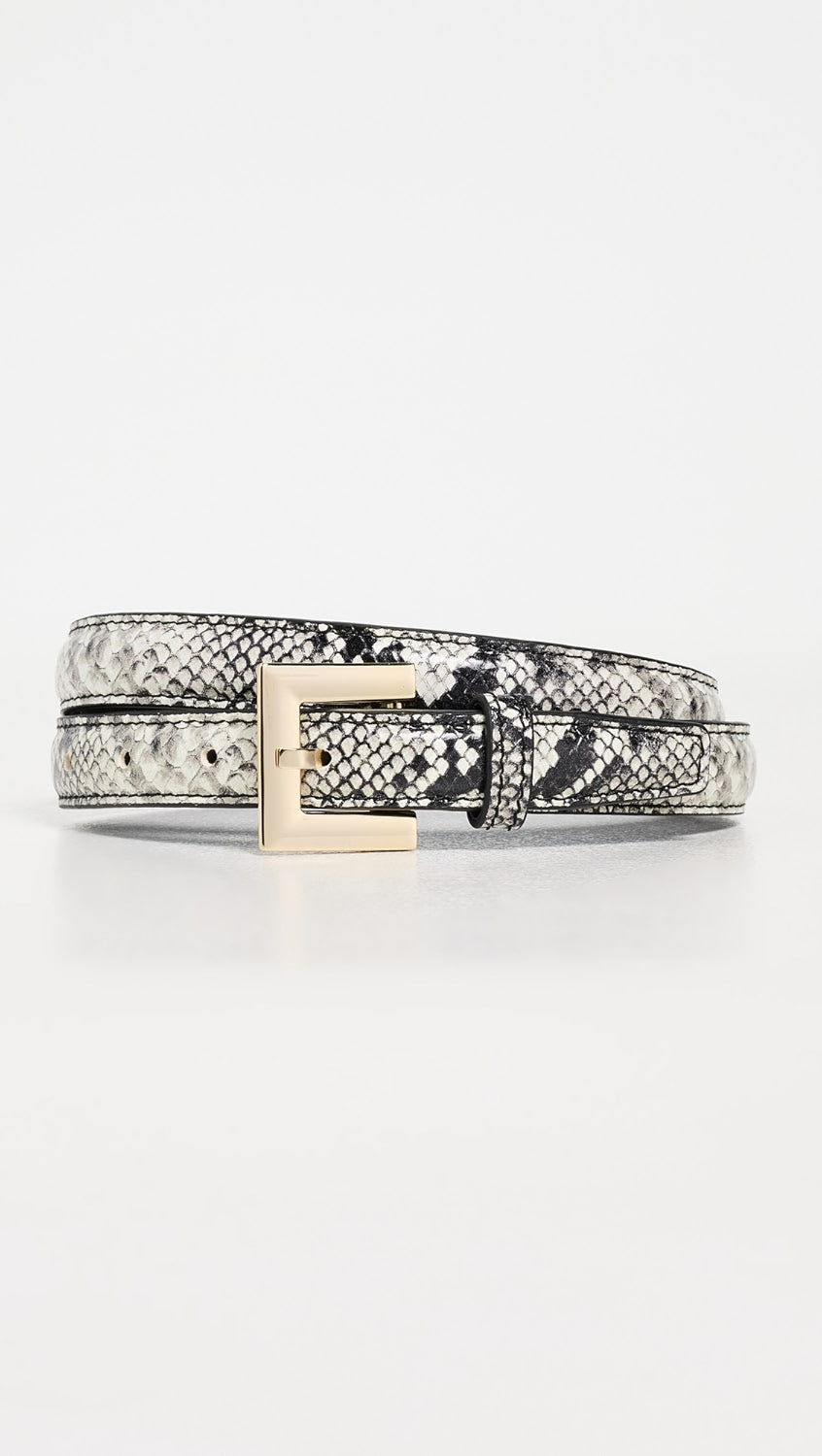 Nicola Belt in Black and White Snake
