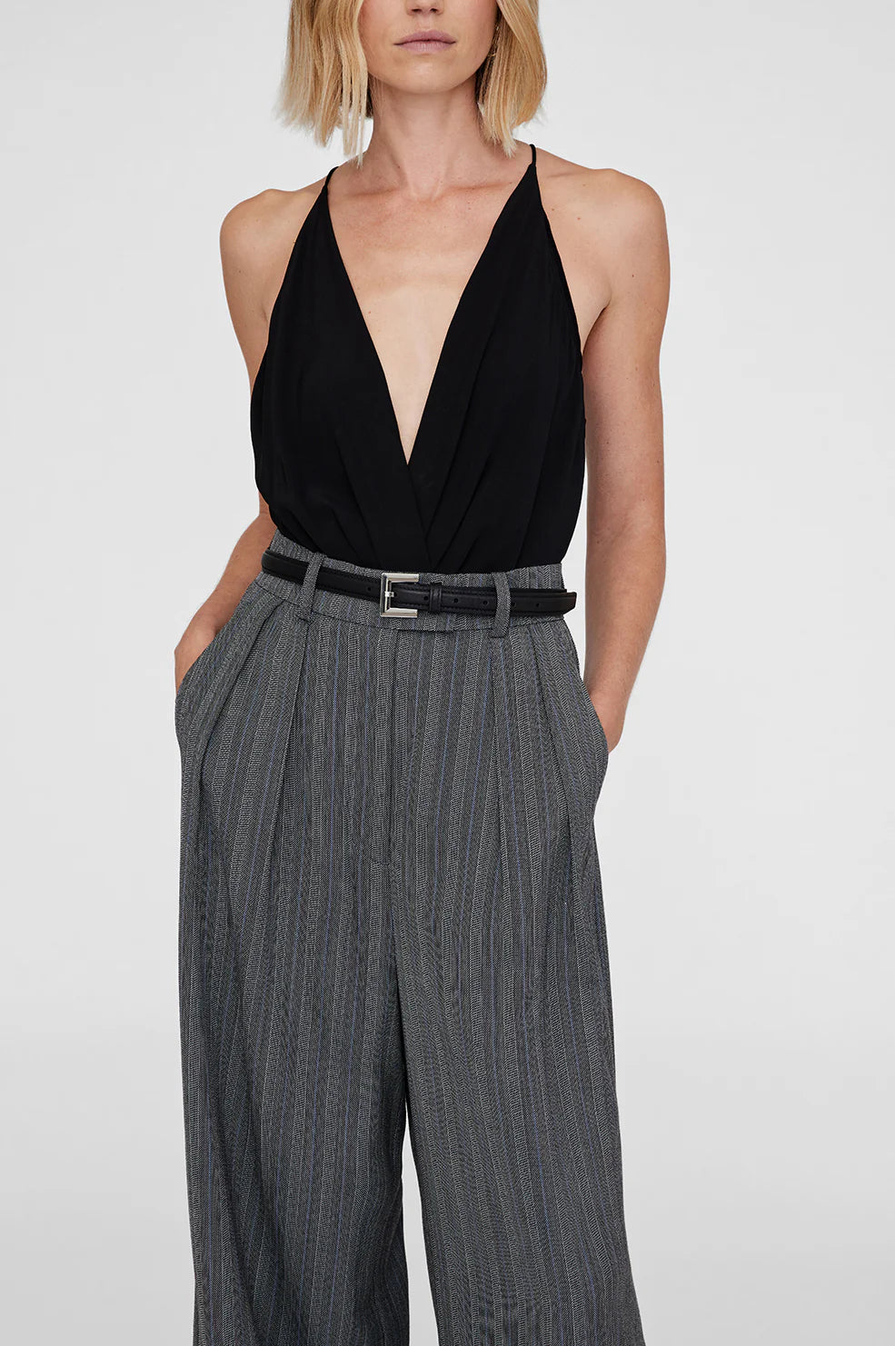 Nicola Belt in Black with Silver