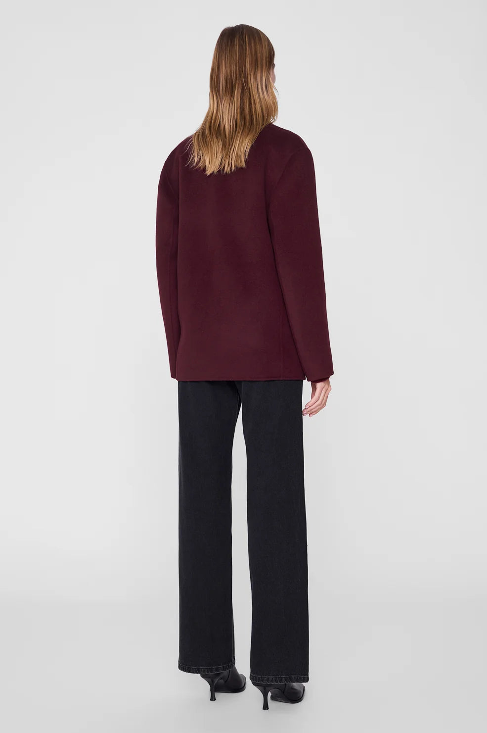 Quinn Blazer in Burgundy Cashmere Blend