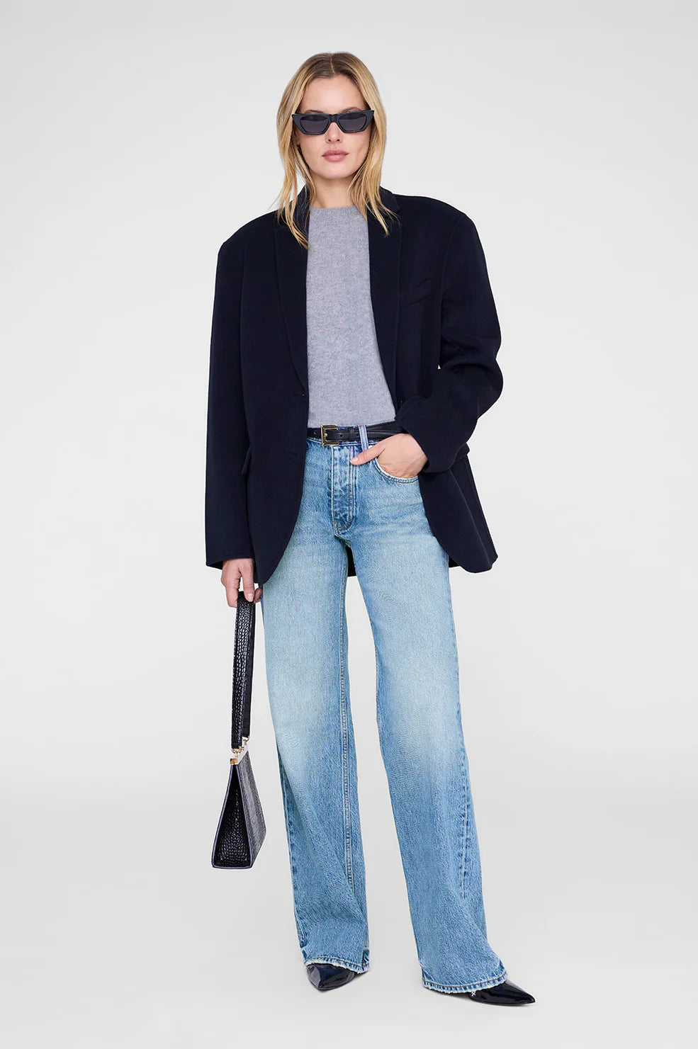 Quinn Blazer in Midnight Blue Cashmere Blend