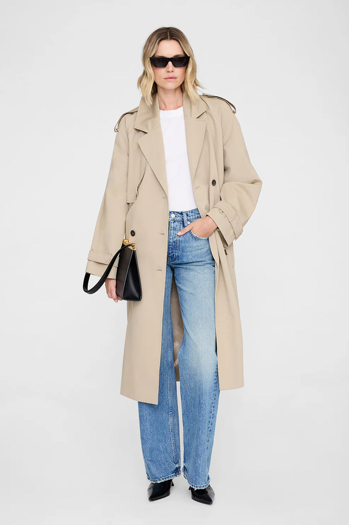 Rickie Maxi Trench in Beige