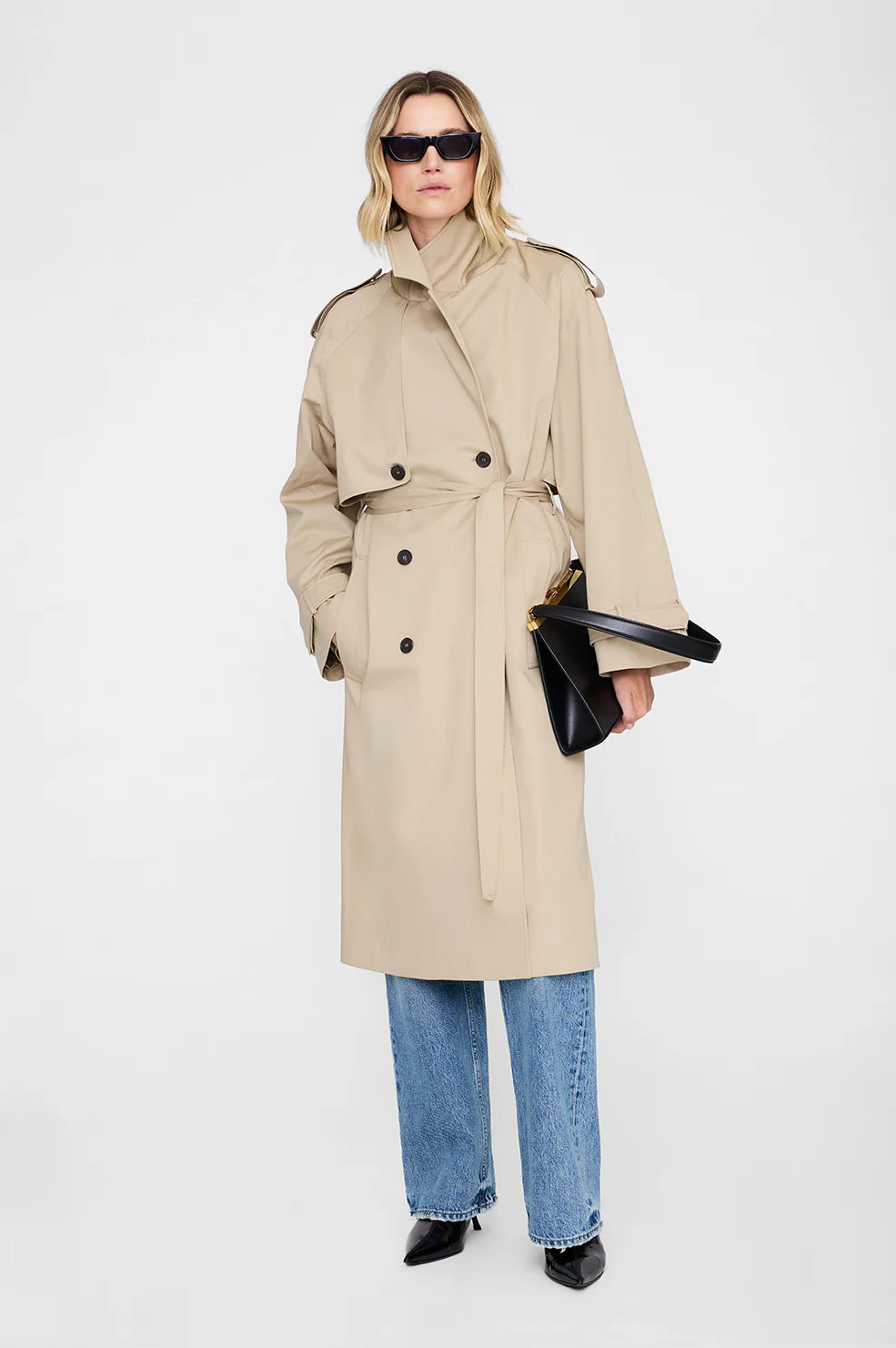 Rickie Maxi Trench in Beige