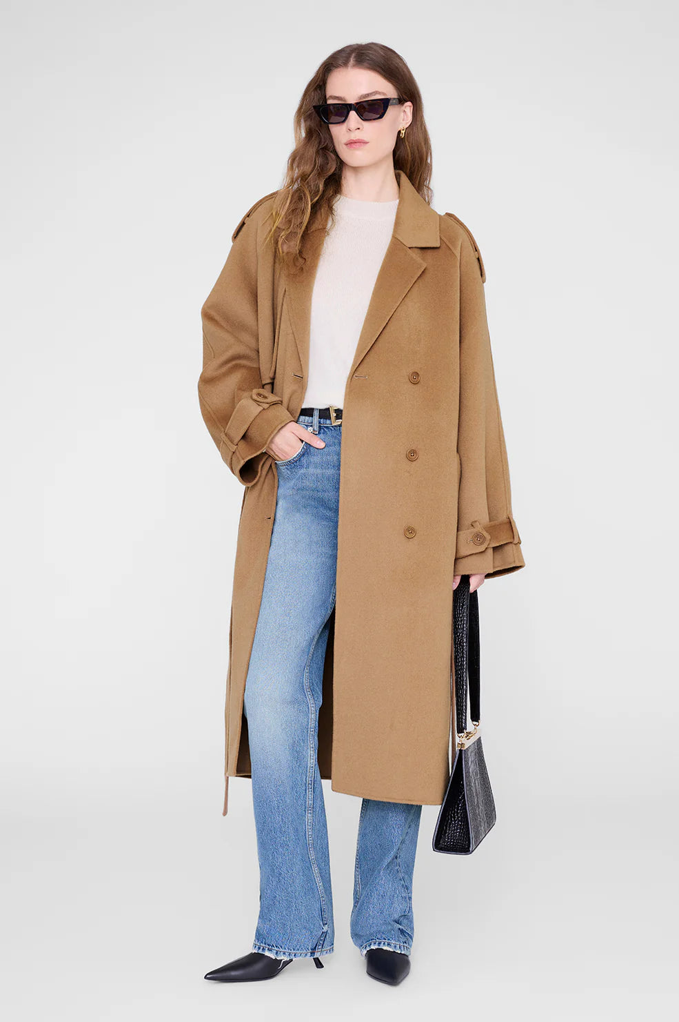 Rickie Maxi Trench in Camel Cashmere Blend