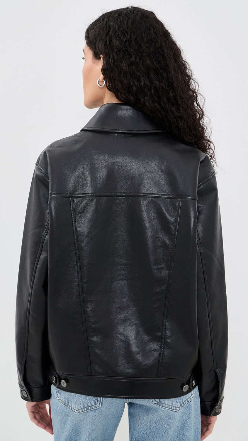 Rory Jacket in Black Recycled Leather