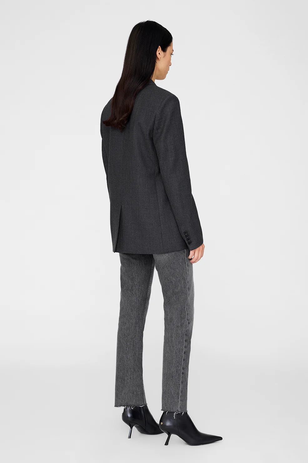 Ross Single-Breasted Blazer in Dark Heather Grey