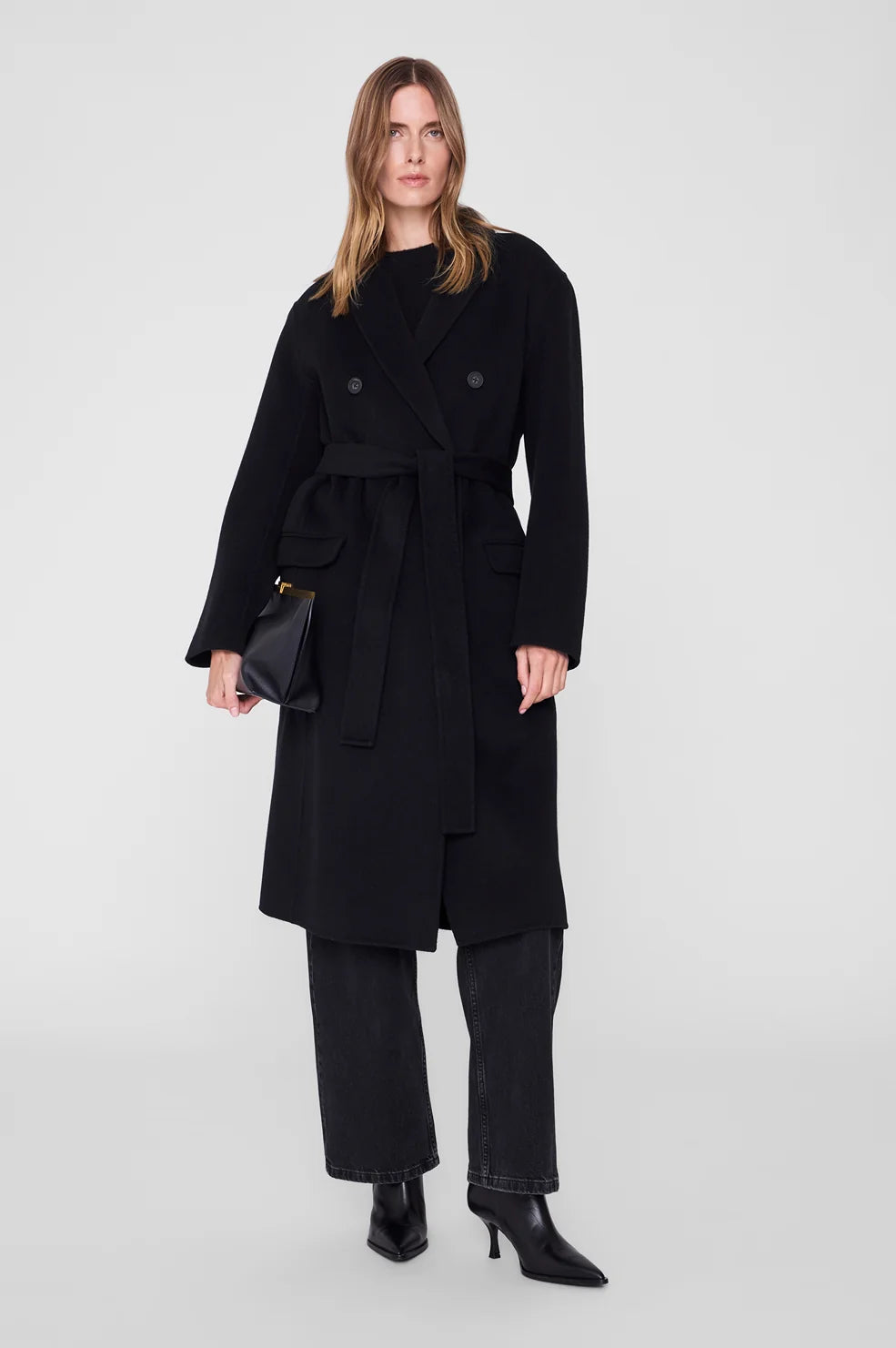 Sana Coat in Black Cashmere Blend