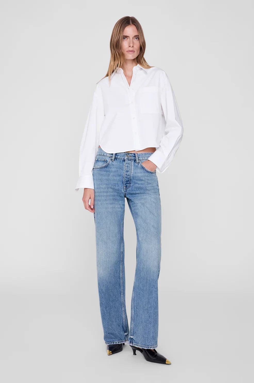 Scott Cropped Shirt in White