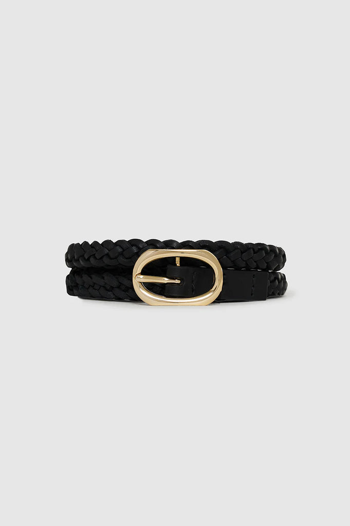 Small Double Signature Link Belt Braided in Black