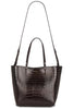 Small Elly Tote in Dark Brown Embossed